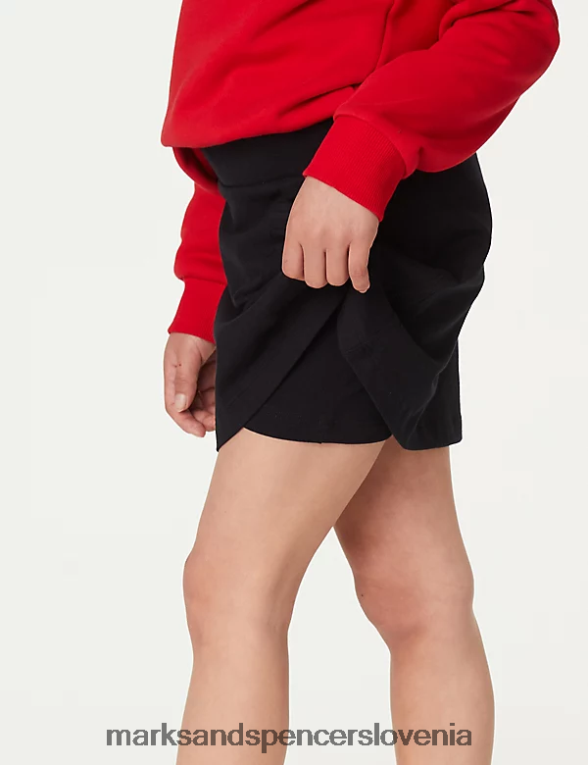 bombaž z raztegljivimi športnimi šolskimi hlačami Črna Marks & Spencer šolska uniforma otroci 6T8F6X9193
