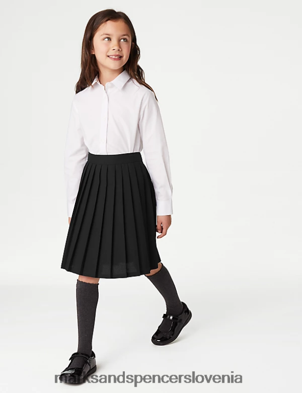 enostavno oblačenje, poteg na šolsko krilo Črna Marks & Spencer šolska uniforma otroci 6T8F6X9532