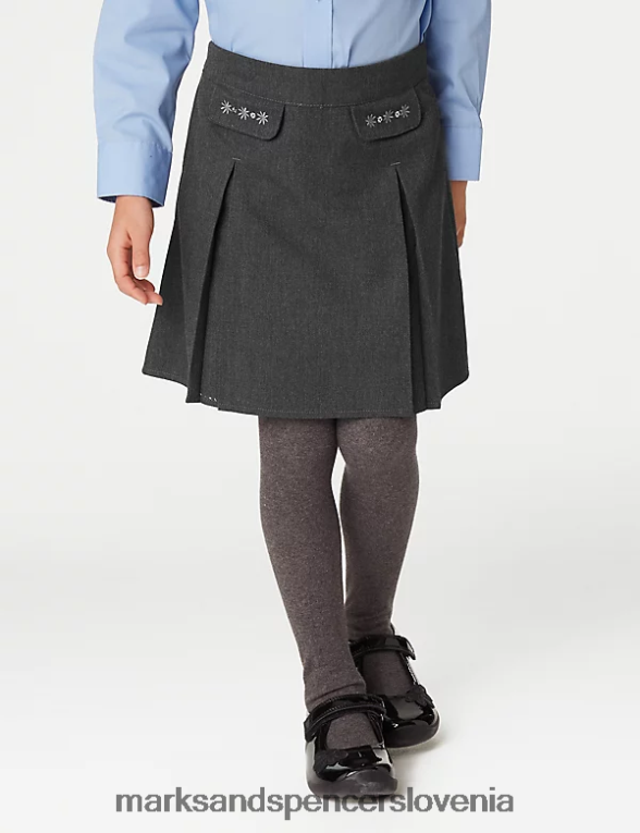 vezeno šolsko krilo siva Marks & Spencer šolska uniforma otroci 6T8F6X9948