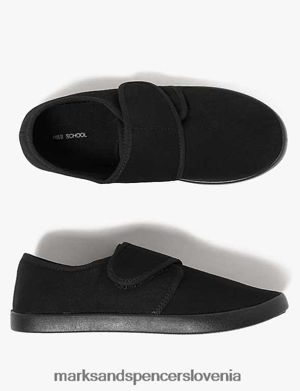 plimsolke riptape Črna Marks & Spencer šolska uniforma otroci 6T8F6X8367