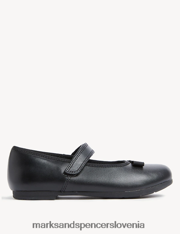 usnjeni šolski copati freshfeet bow Črna Marks & Spencer šolska uniforma otroci 6T8F6X9455