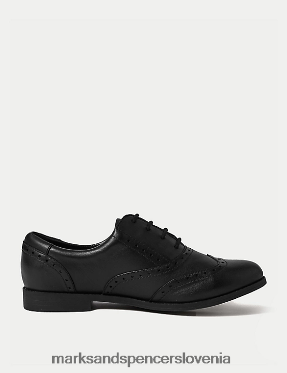 usnjeni šolski čevlji brogue z vezalkami Črna Marks & Spencer šolska uniforma otroci 6T8F6X9639