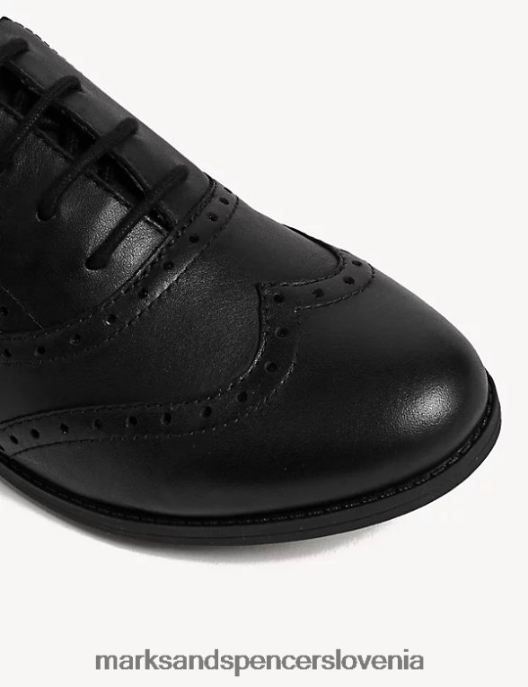 usnjeni šolski čevlji brogue z vezalkami Črna Marks & Spencer šolska uniforma otroci 6T8F6X9639