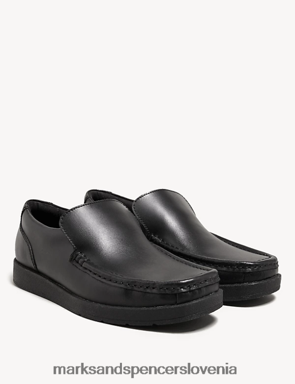 usnjeni slip-on loafer šolski čevlji Črna Marks & Spencer šolska uniforma otroci 6T8F6X8757