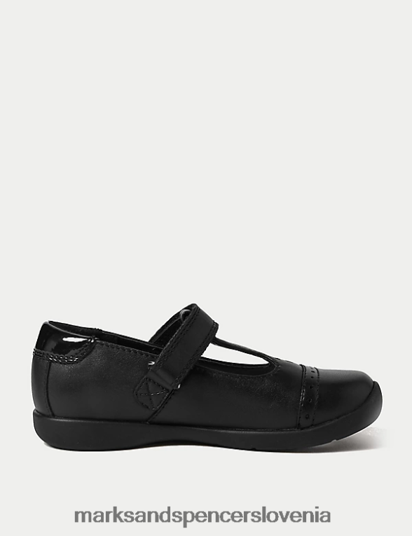 usnjeni t-bar šolski copati Črna Marks & Spencer šolska uniforma otroci 6T8F6X9049