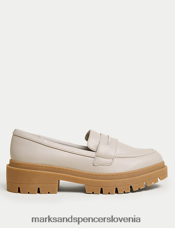 Loaferji s širokim krojem bela mešanica Marks & Spencer čevlje uniseks 6T8F6X1638