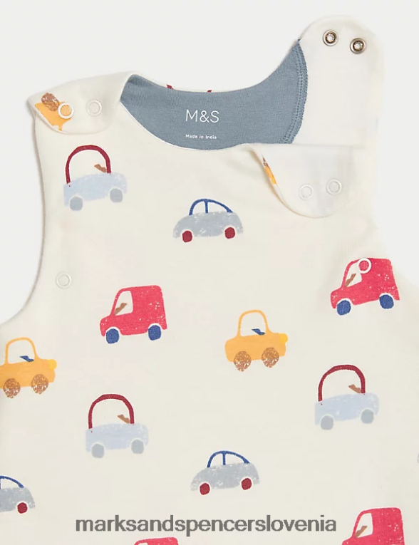 transportna spalna vreča iz čistega bombaža 1,5 tog bela/med modra Marks & Spencer dodatki uniseks 6T8F6X7272