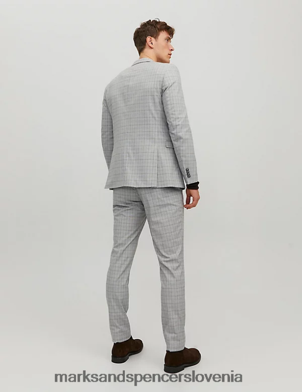 karirasti enoprsni blazer siva Marks & Spencer oblačila uniseks 6T8F6X5906