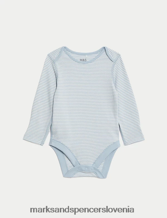 5pk črtasti bodi iz čistega bombaža multi Marks & Spencer oblačila uniseks 6T8F6X7504