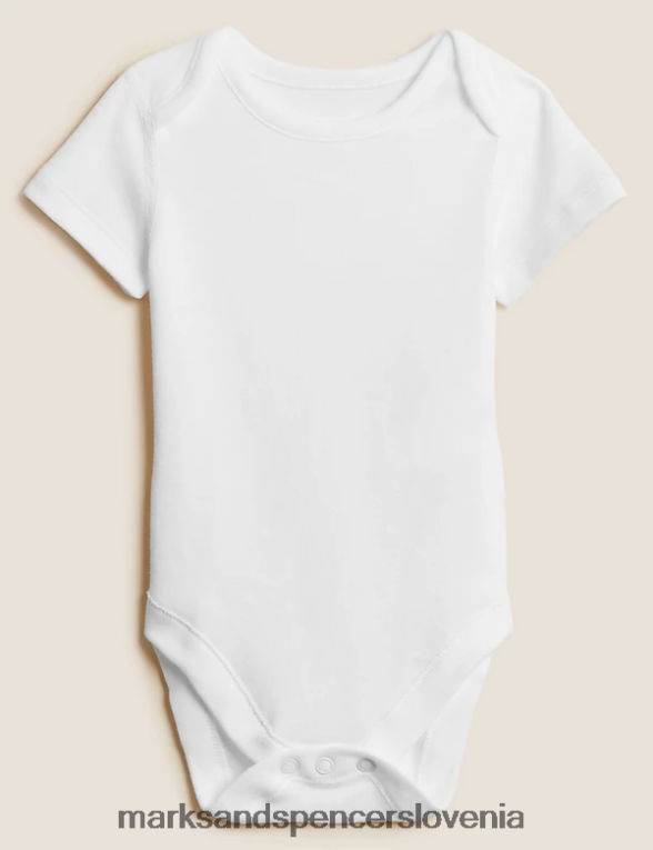 Bodi iz čistega bombaža 5pk bela Marks & Spencer oblačila uniseks 6T8F6X7318