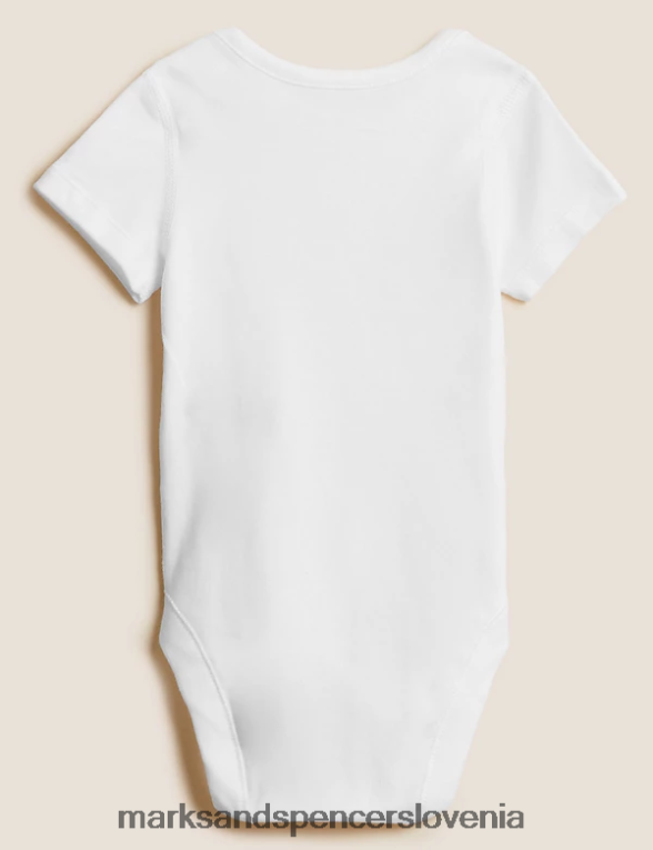 Bodi iz čistega bombaža 5pk bela Marks & Spencer oblačila uniseks 6T8F6X7318