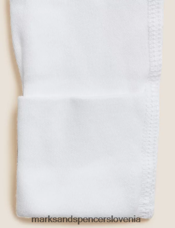 Bodi iz čistega bombaža 5pk bela Marks & Spencer oblačila uniseks 6T8F6X7436