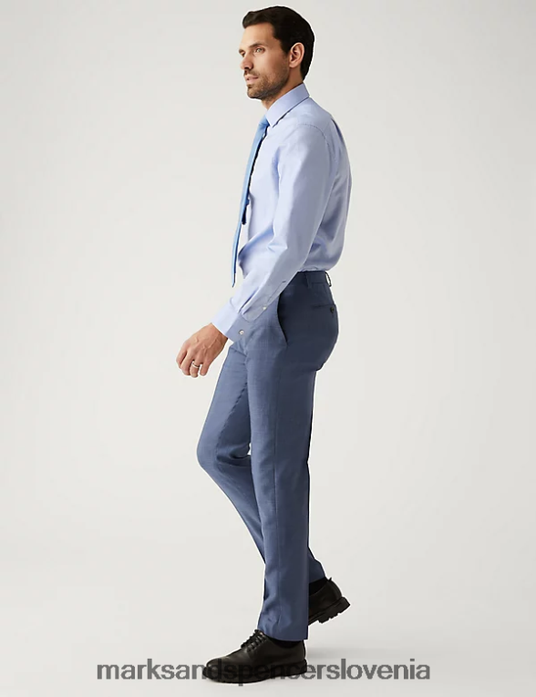 kariraste hlače slim fit iz čiste volne lahke letalske sile Marks & Spencer oblačila uniseks 6T8F6X5181