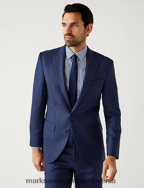 navaden suknjič iz čiste volne modra Marks & Spencer oblačila uniseks 6T8F6X5750