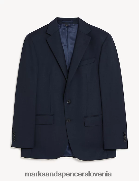 navaden suknjič iz čiste volne mornarica Marks & Spencer oblačila uniseks 6T8F6X6126