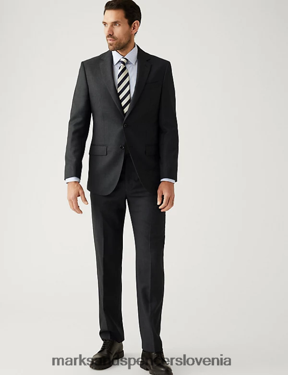 navaden suknjič iz čiste volne oglje Marks & Spencer oblačila uniseks 6T8F6X6127