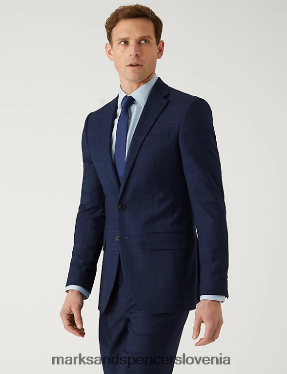 ozek karirasti suknjič modra Marks & Spencer oblačila uniseks 6T8F6X5855