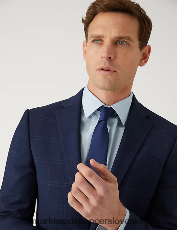 ozek karirasti suknjič modra Marks & Spencer oblačila uniseks 6T8F6X5855