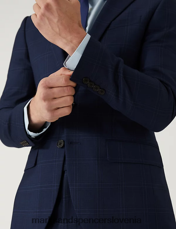 ozek karirasti suknjič modra Marks & Spencer oblačila uniseks 6T8F6X5855