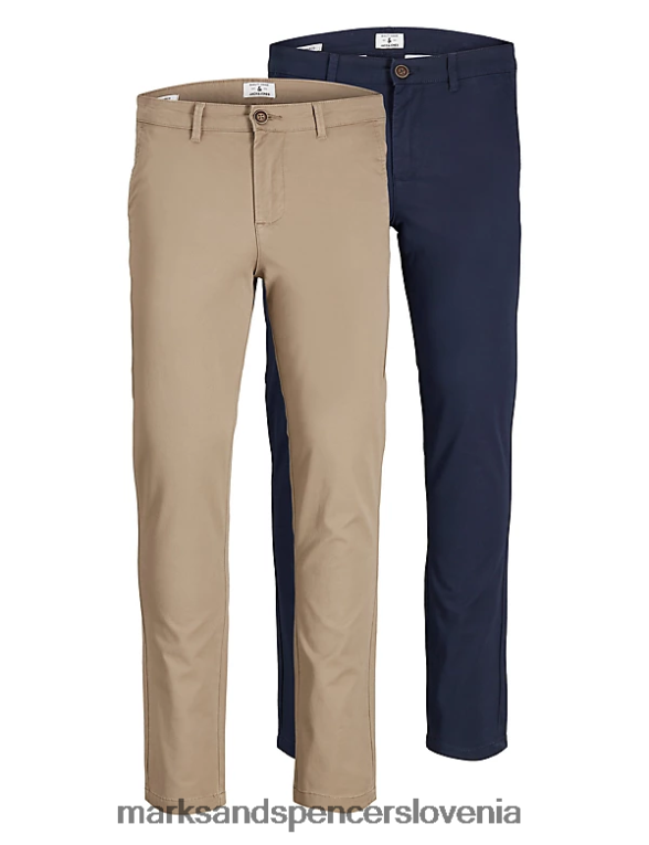 2pk slim chinos hlače kamen/mornarica Marks & Spencer oblačila uniseks 6T8F6X6281