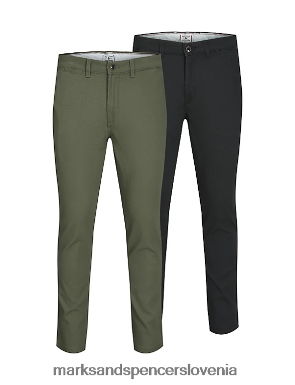 2pk slim chinos hlače črna mešanica Marks & Spencer oblačila uniseks 6T8F6X6626