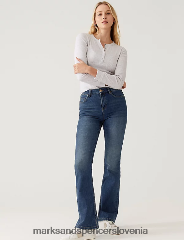 eva bootcut kavbojke srednji indigo Marks & Spencer oblačila uniseks 6T8F6X863