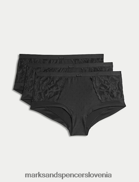 3pk Wildblooms kratke hlače z visoko postavo Črna Marks & Spencer oblačila uniseks 6T8F6X4119