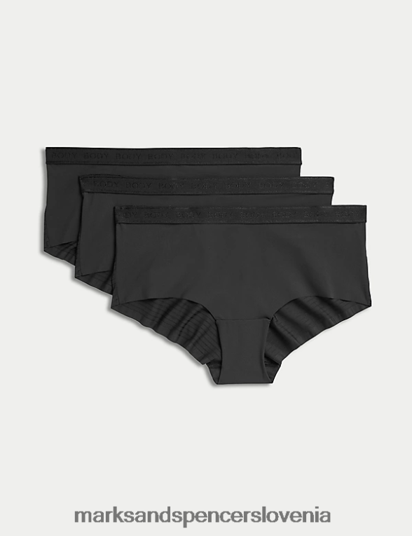 3pk body opredeljuje kratke hlače z nizko postavo Črna Marks & Spencer oblačila uniseks 6T8F6X3898