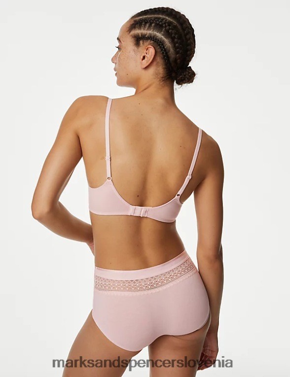 3pk bombažne kratke hlače z visoko postavo nežno roza Marks & Spencer oblačila uniseks 6T8F6X4533