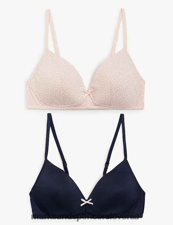 2pk podloženi prvi nedrčki s polnimi košaricami bledo roza mešanica Marks & Spencer oblačila uniseks 6T8F6X4146