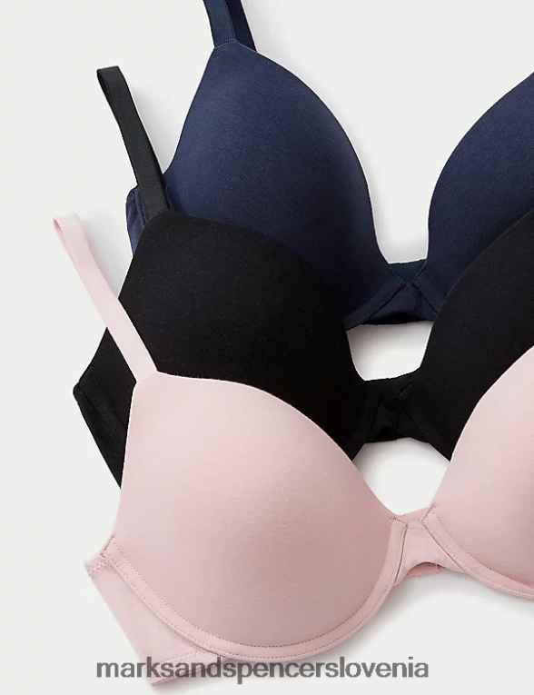 3pk žični nedrčki s kratkimi rokavi nežno roza Marks & Spencer oblačila uniseks 6T8F6X4116