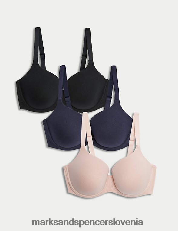 3pk žični nedrčki s polnimi košaricami nežno roza Marks & Spencer oblačila uniseks 6T8F6X122