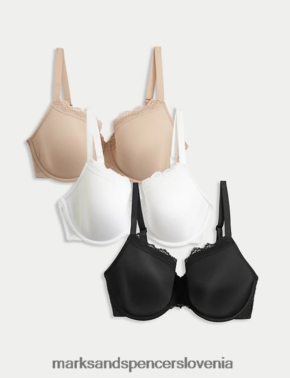 3pk žični nedrčki s polnimi košaricami črna mešanica Marks & Spencer oblačila uniseks 6T8F6X4570