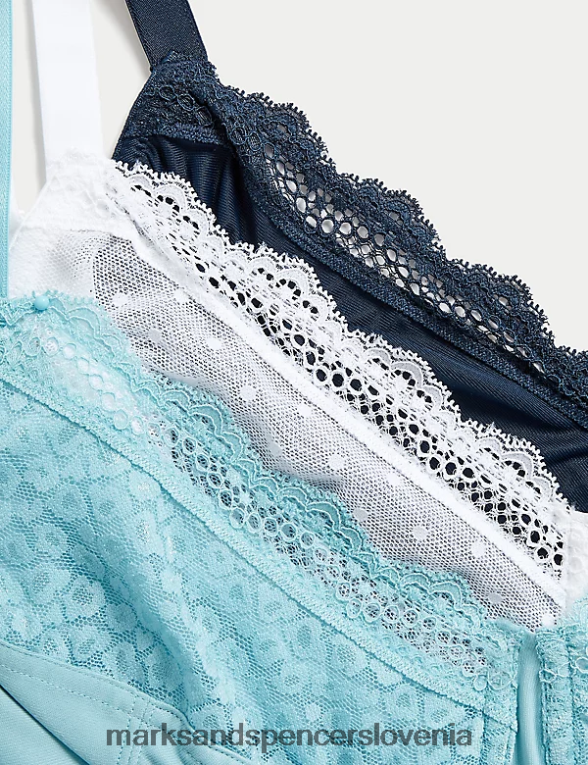 3pk žični nedrčki s polnimi košaricami turkizna mešanica Marks & Spencer oblačila uniseks 6T8F6X4093