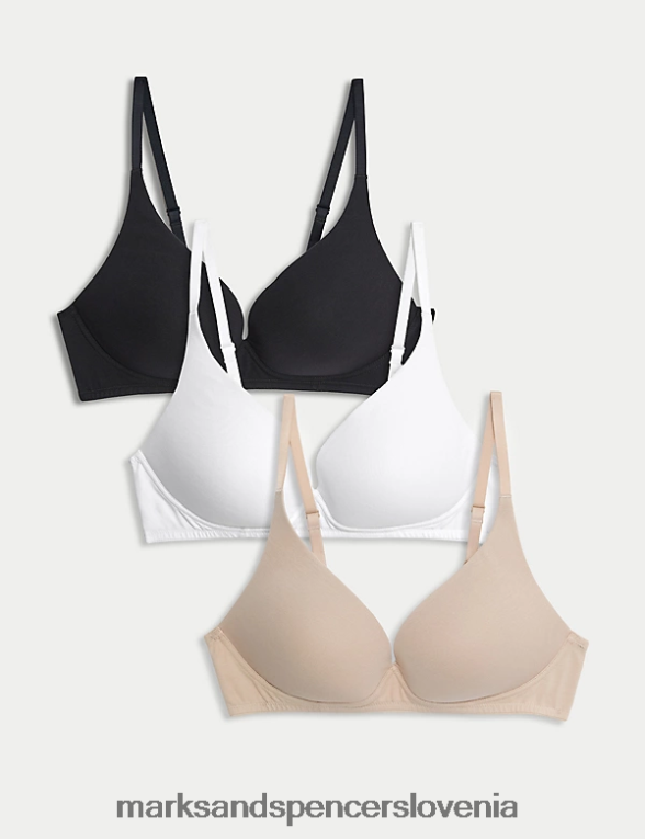 3pk nedrčki s kratkimi rokavi brez žic mešanica opalina Marks & Spencer oblačila uniseks 6T8F6X3704