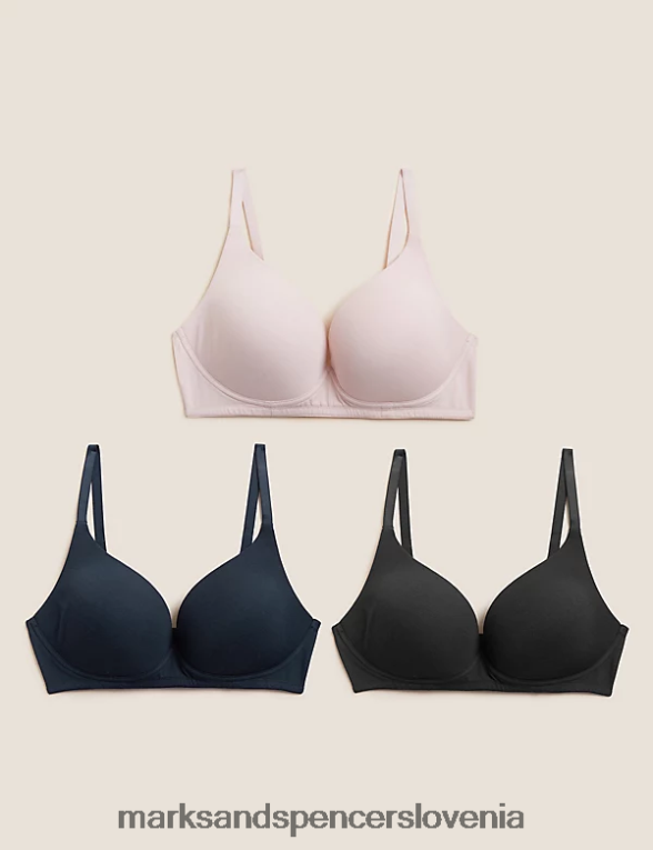 3pk nedrčki s kratkimi rokavi brez žic nežno roza Marks & Spencer oblačila uniseks 6T8F6X3965