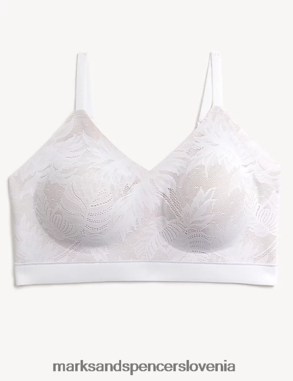 flexifit čipkasti top brez žic bela Marks & Spencer oblačila uniseks 6T8F6X4948