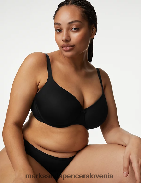 flexifit nedrček s kratkimi rokavi s polnimi košaricami Črna Marks & Spencer oblačila uniseks 6T8F6X3740