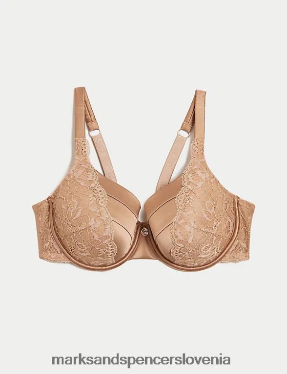 čipkast nedrček s polnimi košaricami in svilo bogat jantar Marks & Spencer oblačila uniseks 6T8F6X4389