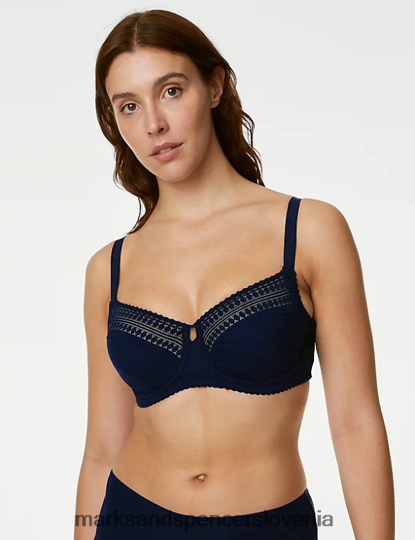 janežev čipkast balkonski nedrček mornarica Marks & Spencer oblačila uniseks 6T8F6X4262