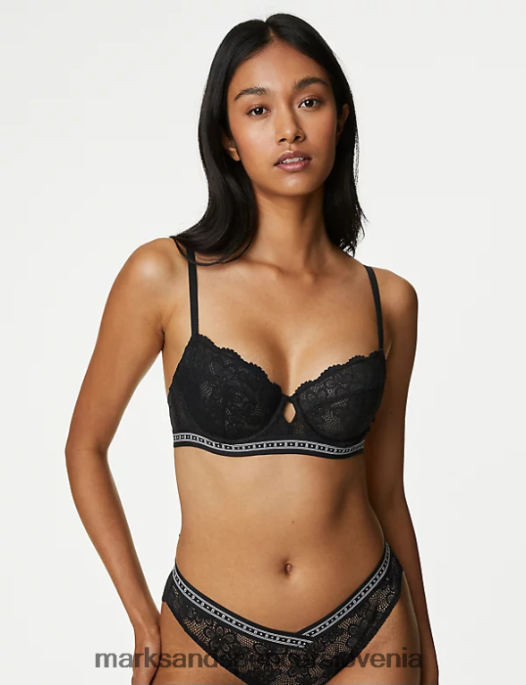 kleo čipkasti balkonski nedrček Črna Marks & Spencer oblačila uniseks 6T8F6X4196