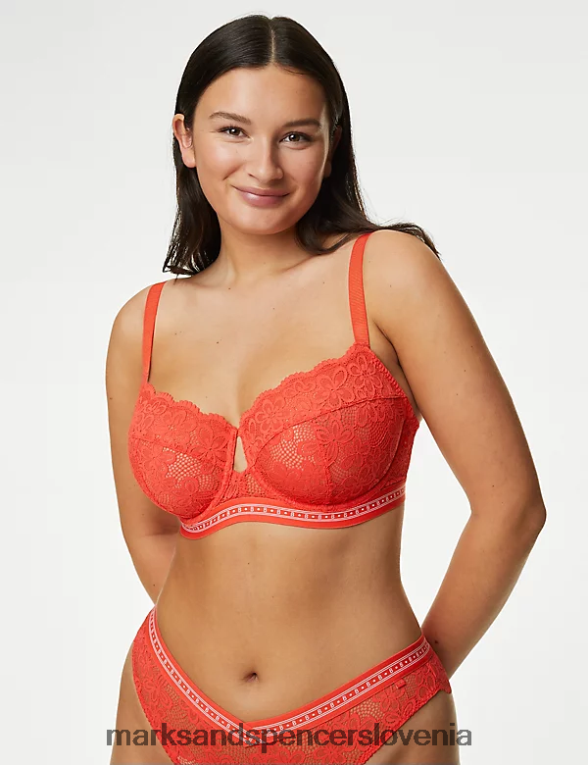 kleo čipkasti balkonski nedrček svetlo oranžna Marks & Spencer oblačila uniseks 6T8F6X4197