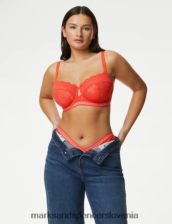 kleo čipkasti balkonski nedrček svetlo oranžna Marks & Spencer oblačila uniseks 6T8F6X4197