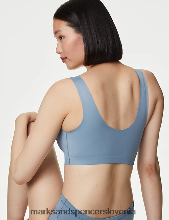 kratki top flexifit brez žic sivo modra Marks & Spencer oblačila uniseks 6T8F6X1347
