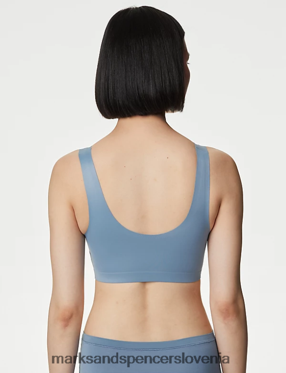 kratki top flexifit brez žic sivo modra Marks & Spencer oblačila uniseks 6T8F6X1347