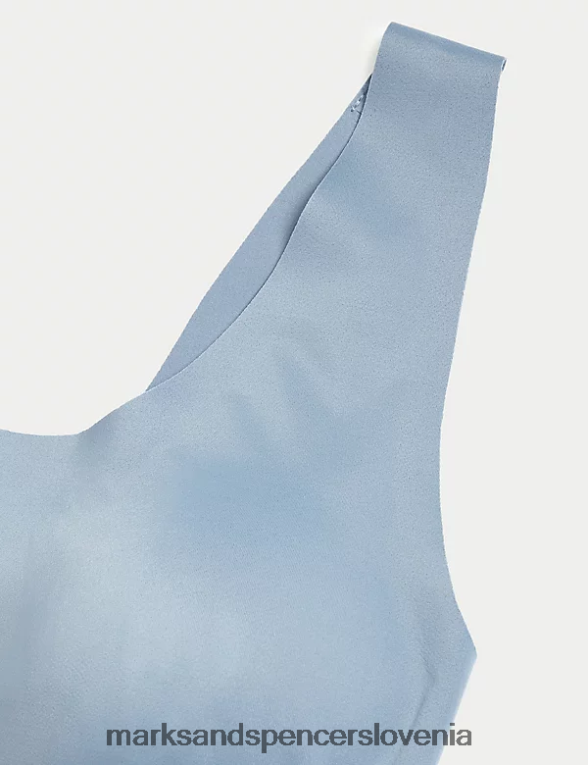 kratki top flexifit brez žic sivo modra Marks & Spencer oblačila uniseks 6T8F6X1347
