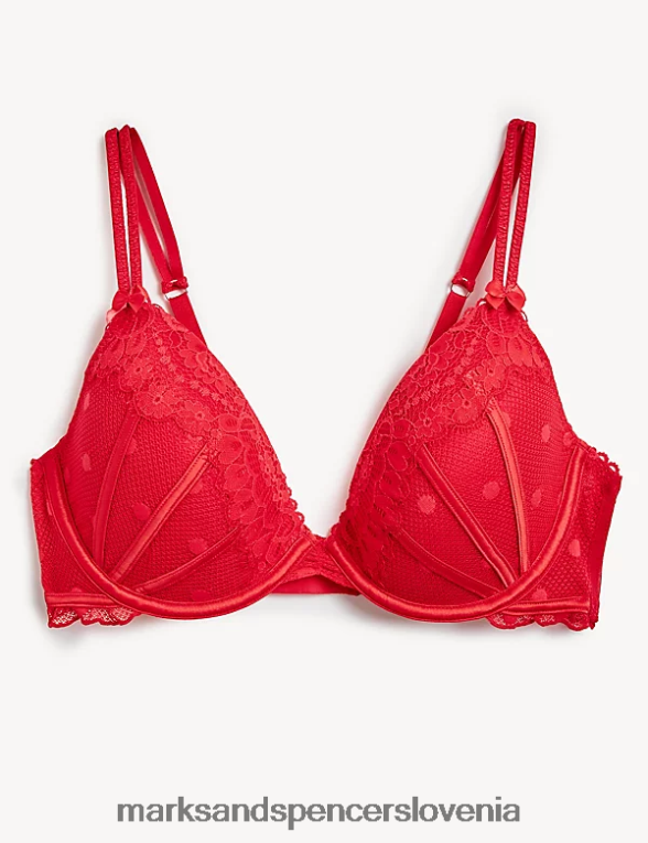 nedrček linea s čipko in žico rdeča Marks & Spencer oblačila uniseks 6T8F6X4495