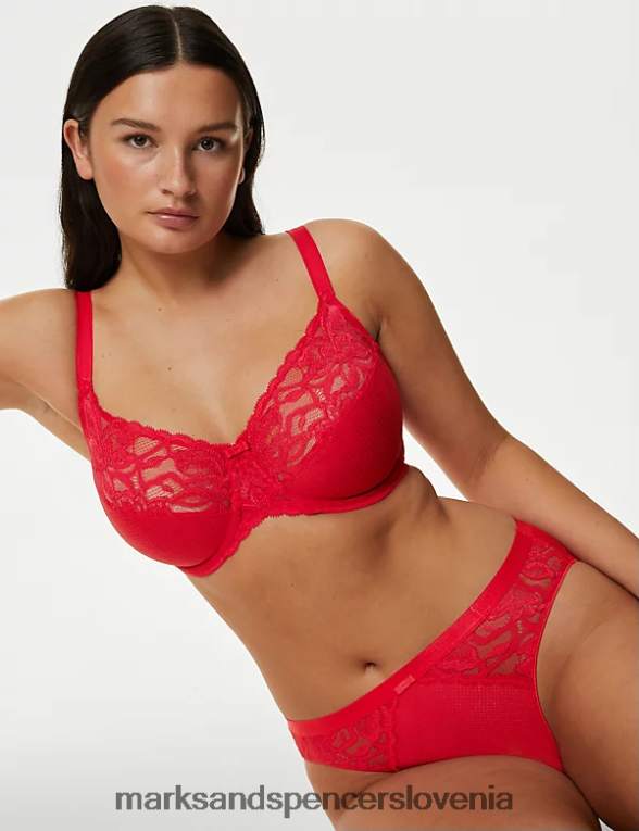 nedrček z minimizatorjem Wild blooms s polnimi košaricami škrlat Marks & Spencer oblačila uniseks 6T8F6X4030