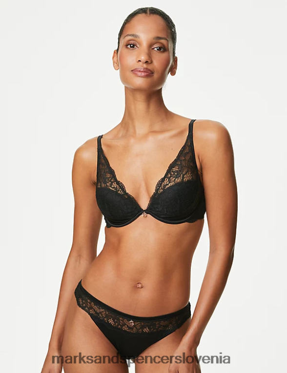 svilen beau nedrček z žico Črna Marks & Spencer oblačila uniseks 6T8F6X4080