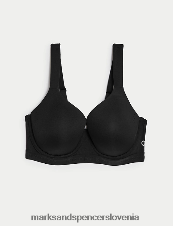 ultimate support žičnat športni nedrček s kratkimi rokavi Črna Marks & Spencer oblačila uniseks 6T8F6X4175